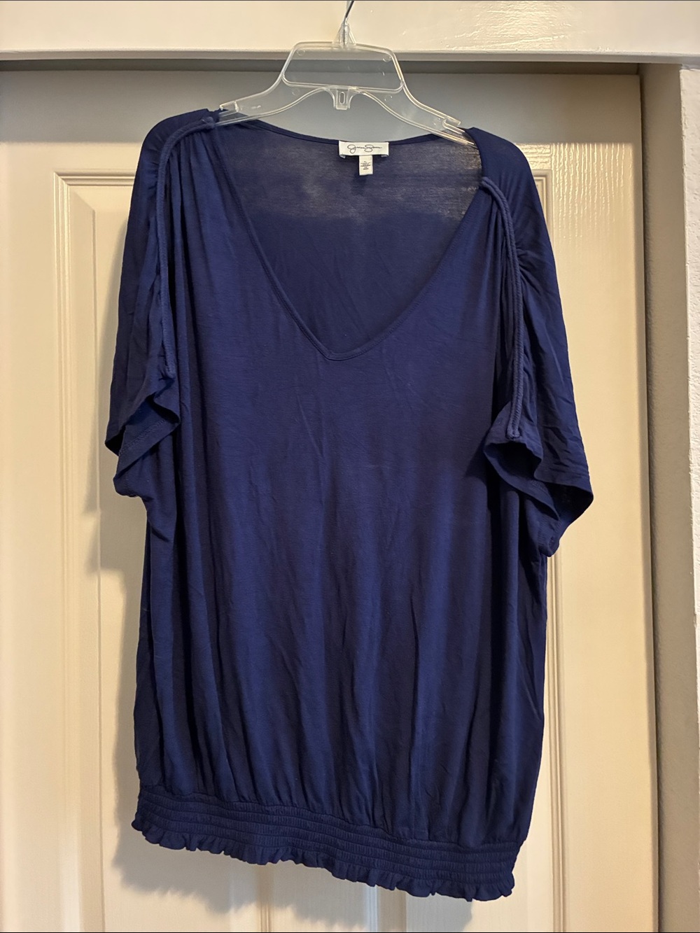 Jessica Simpson Navy V‑Neck‎ Dolman Sleeve Top